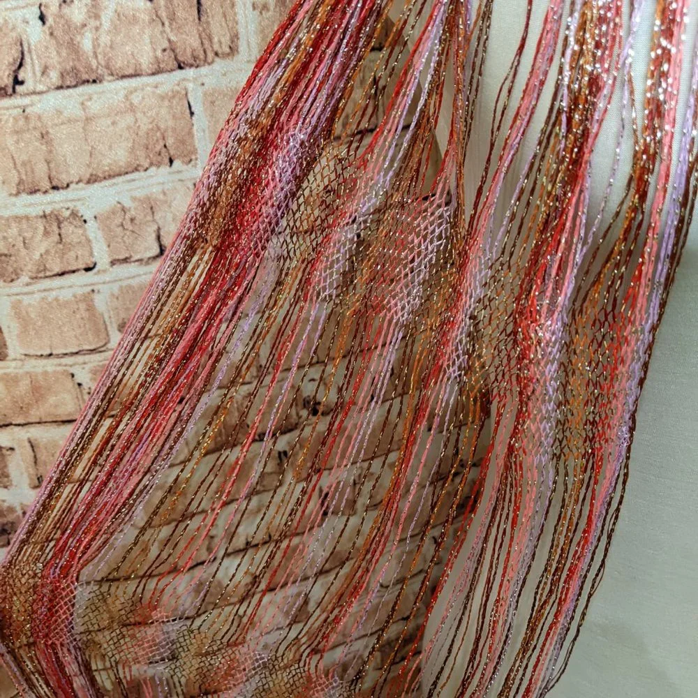 Pink Shimmery Metallic Scarf 86 in Long 14 in Wide